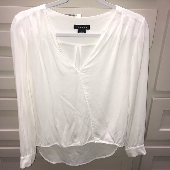 TROUVÉ Surplice Zip Cuff Blouse XS - Picture 4 of 5